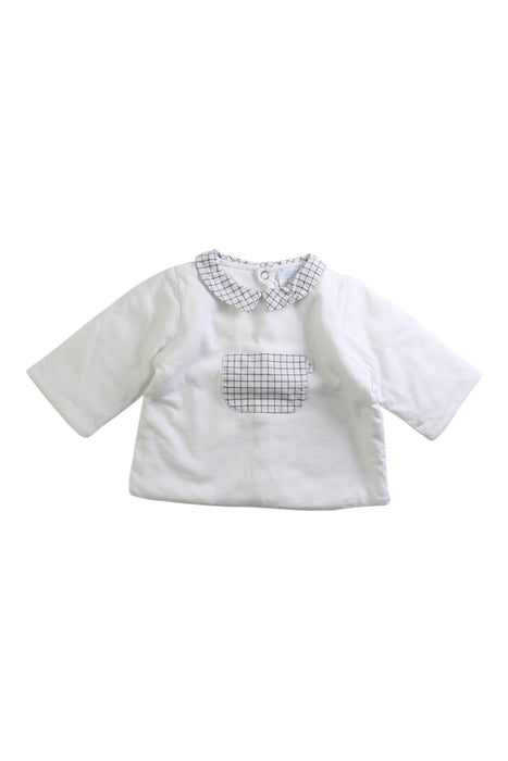 A White Long Sleeve Shirts from Jacadi in size 0-3M for boy. (Front View)