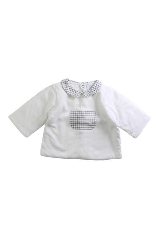 A White Long Sleeve Shirts from Jacadi in size 0-3M for boy. (Front View)