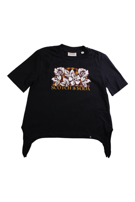 A Black Short Sleeve T Shirts from Scotch & Soda in size 6T for girl. (Front View)