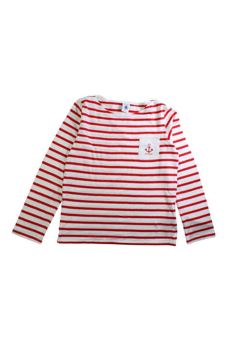 A Red Long Sleeve T Shirts from Petit Bateau in size 8Y for girl. (Front View)