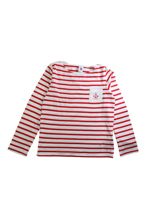 A Red Long Sleeve T Shirts from Petit Bateau in size 8Y for girl. (Front View)