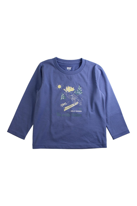 A Blue Long Sleeve T Shirts from Helly Hansen in size 5T for girl. (Front View)