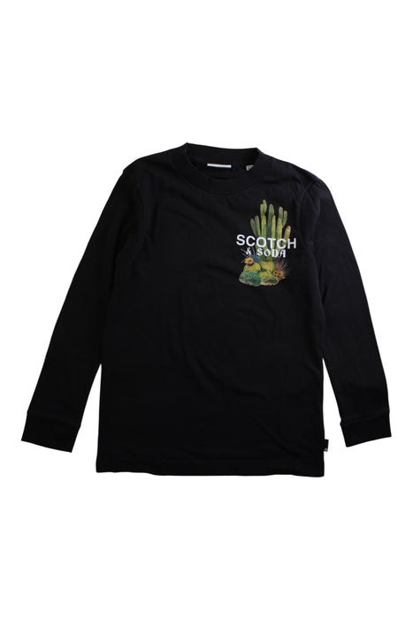 A Black Long Sleeve T Shirts from Scotch & Soda in size 8Y for boy. (Front View)