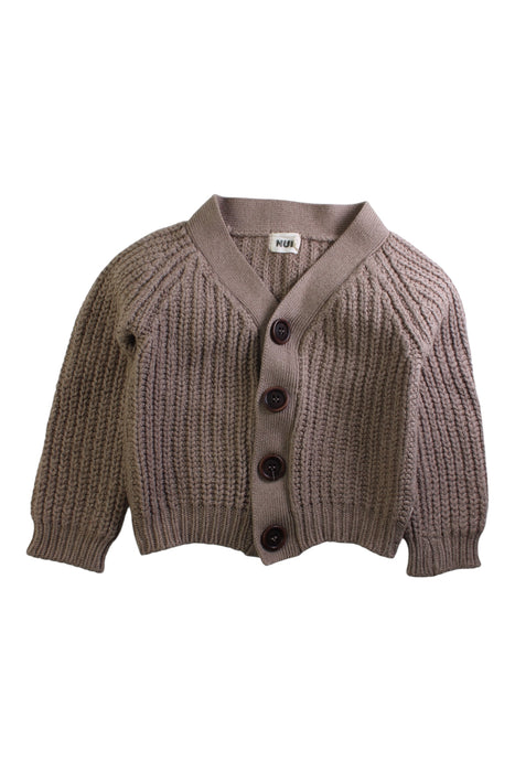 A Taupe Cardigans from Nui Organics in size 6T for girl. (Front View)