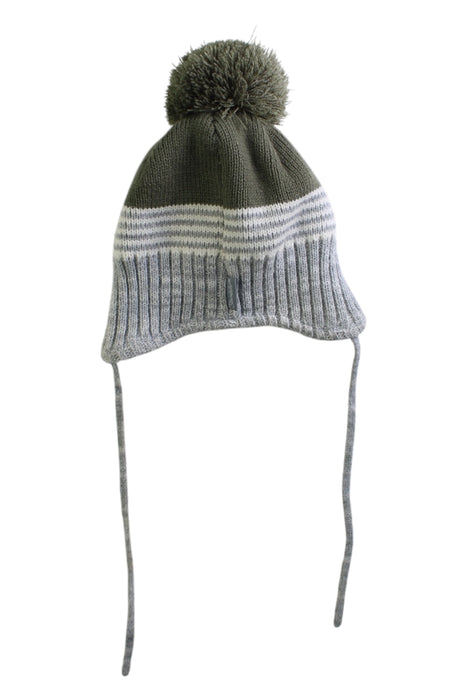 A Green Winter Hats from Sterntaler in size 12-18M for boy. (Back View)