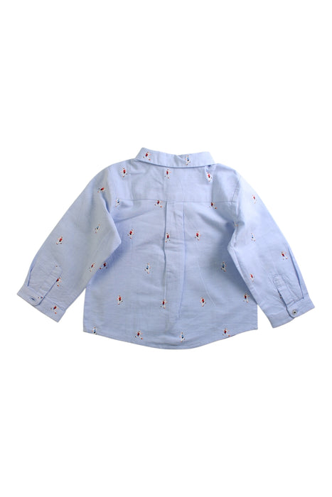 A Blue Long Sleeve Shirts from Jacadi in size 12-18M for boy. (Back View)