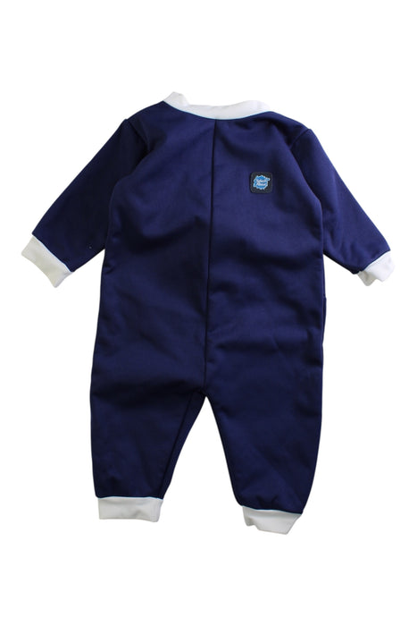 A Navy Floatsuits from Splash About in size 6-12M for boy. (Front View)