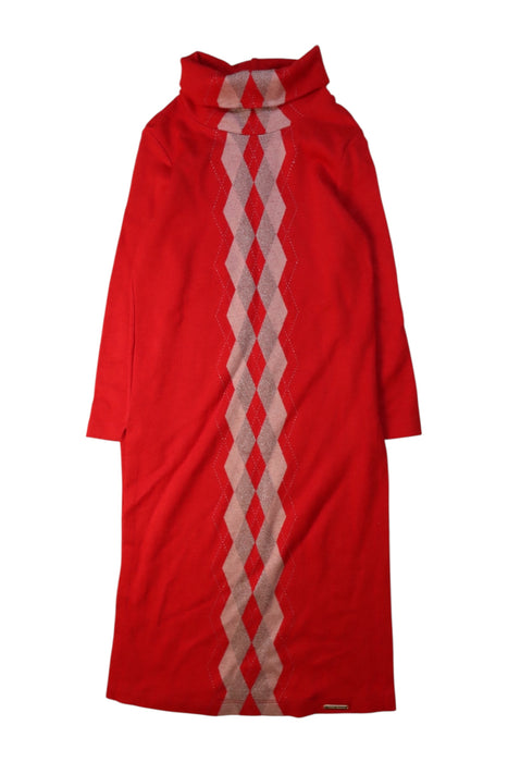 A Red Sweater Dresses from I Pinco Pallino in size 6T for girl. (Front View)