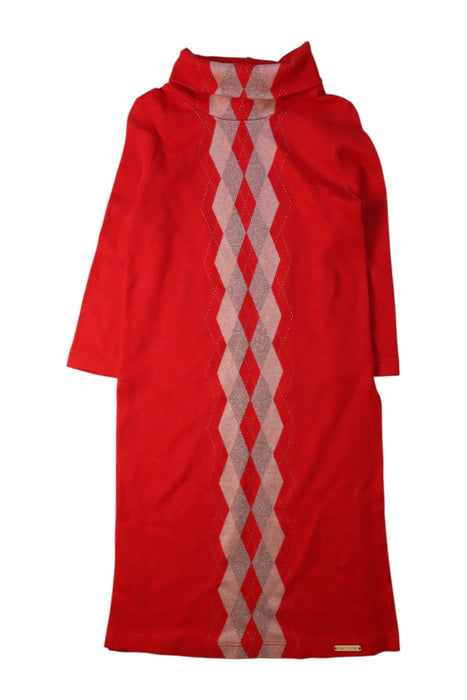 A Red Sweater Dresses from I Pinco Pallino in size 4T for girl. (Front View)