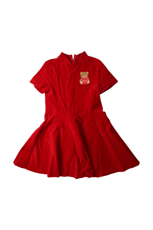 A Red Short Sleeve Dresses from Moschino in size 6T for girl. (Front View)
