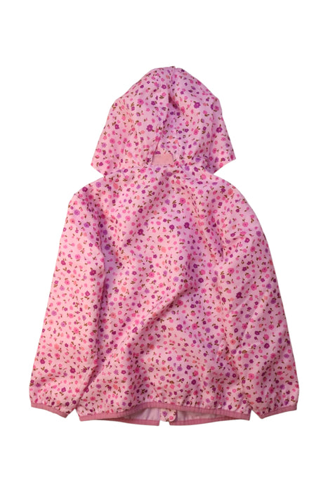 A Pink Rain Jackets from Miki House in size 4T for girl. (Back View)
