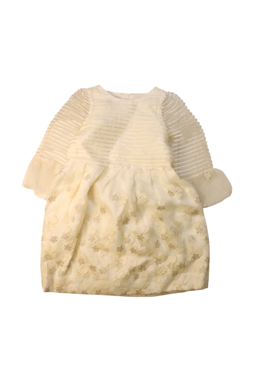 A Ivory Long Sleeve Dresses from I Pinco Pallino in size 4T for girl. (Front View)