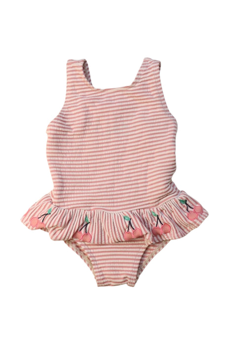 A Pink Swimsuits from Seed in size 6-12M for girl. (Front View)