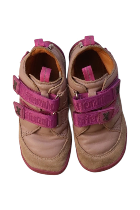 A Pink Sneakers from Affenzahn in size 5T for girl. (Back View)