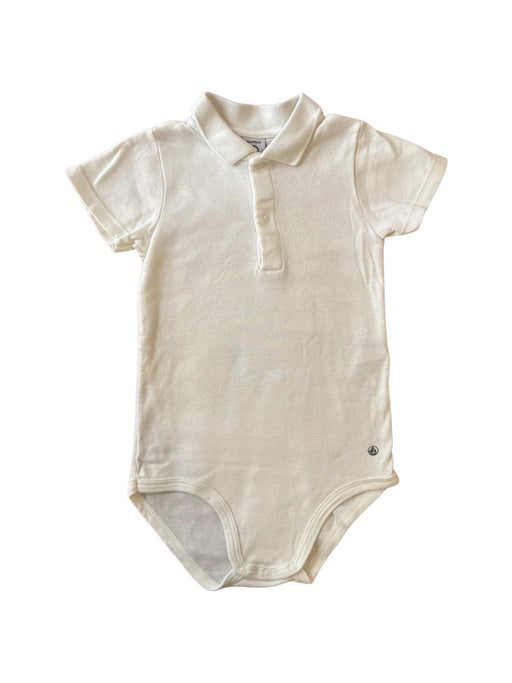 A White Short Sleeve Bodysuits from Petit Bateau in size 3T for neutral. (Front View)