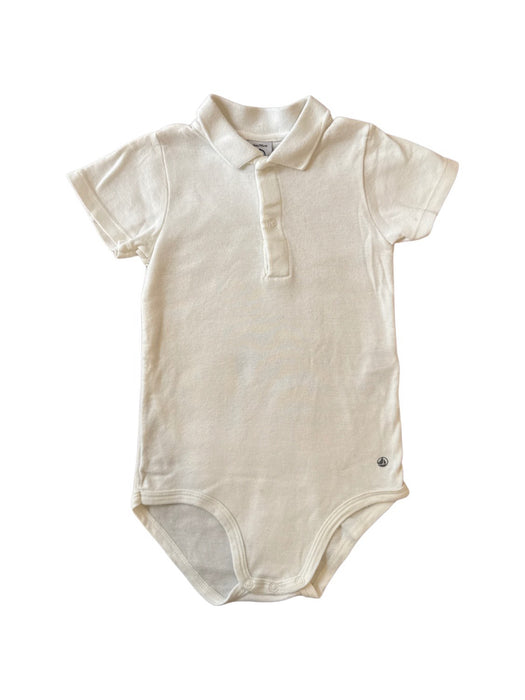 A White Short Sleeve Bodysuits from Petit Bateau in size 3T for neutral. (Front View)