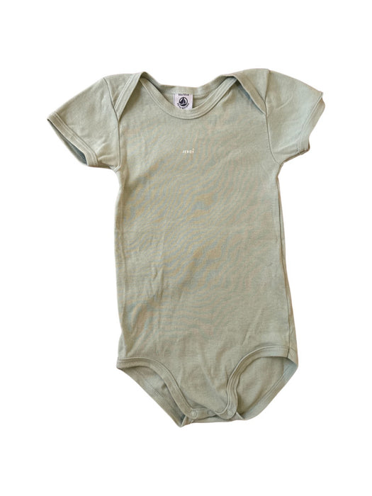 A Green Short Sleeve Bodysuits from Petit Bateau in size 3T for neutral. (Front View)