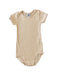 A Beige Short Sleeve Bodysuits from Petit Bateau in size 3T for neutral. (Front View)
