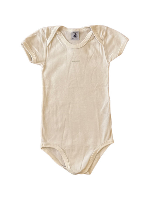 A White Short Sleeve Bodysuits from Petit Bateau in size 3T for neutral. (Front View)