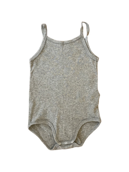 A Grey Sleeveless Bodysuits from Petit Bateau in size 3T for neutral. (Front View)