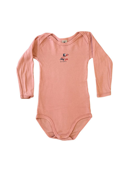 A Peach Long Sleeve Bodysuits from Petit Bateau in size 18-24M for neutral. (Front View)