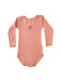 A Peach Long Sleeve Bodysuits from Petit Bateau in size 18-24M for neutral. (Front View)