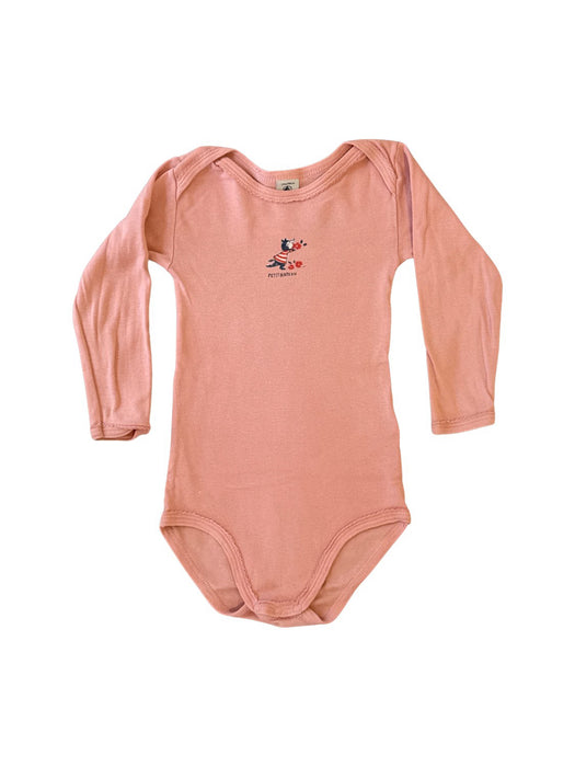A Peach Long Sleeve Bodysuits from Petit Bateau in size 18-24M for neutral. (Front View)