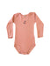 A Peach Long Sleeve Bodysuits from Petit Bateau in size 18-24M for neutral. (Front View)