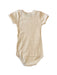 A Beige Short Sleeve Bodysuits from Petit Bateau in size 3T for neutral. (Back View)