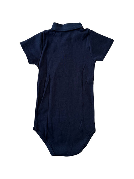 A Navy Short Sleeve Bodysuits from Petit Bateau in size 3T for neutral. (Back View)