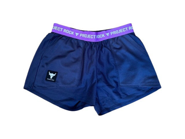 A Navy Active Shorts from Under Armour in size 10Y for boy. (Front View)