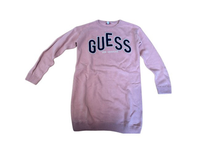 A Pink Long Sleeve Dresses from Guess in size 10Y for girl. (Front View)