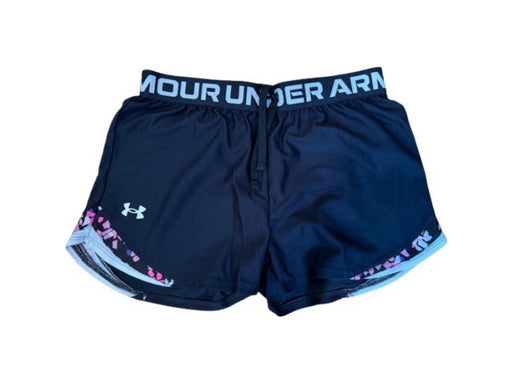 A Black Shorts from Under Armour in size 10Y for girl. (Front View)