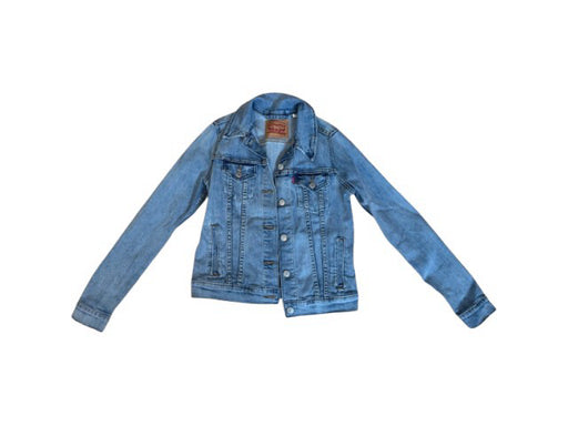 A Blue Lightweight Jackets from Levi's in size 12Y for girl. (Front View)