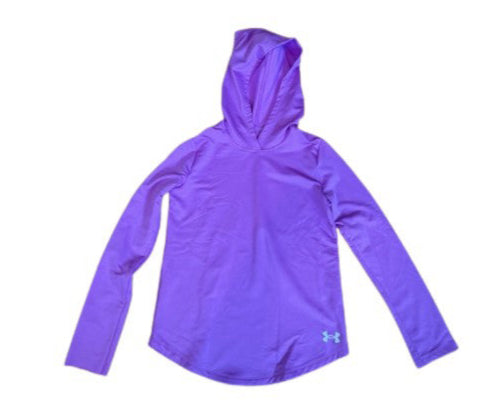 A Purple Hooded Sweatshirts from Under Armour in size 13Y for girl. (Front View)