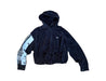 A Navy Hooded Sweatshirts from Adidas in size 14Y for girl. (Front View)