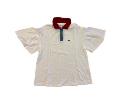 A White Short Sleeve Polos from Lacoste in size 12Y for girl. (Front View)