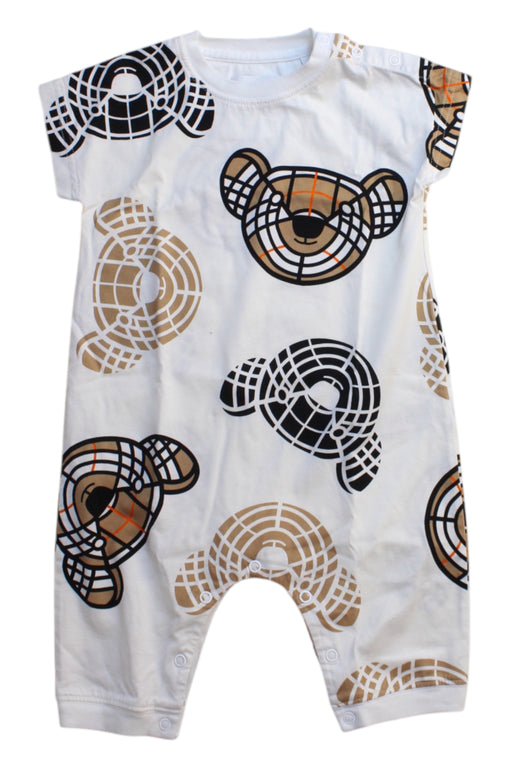 A White Short Sleeve Rompers from Burberry in size 6-12M for boy. (Front View)