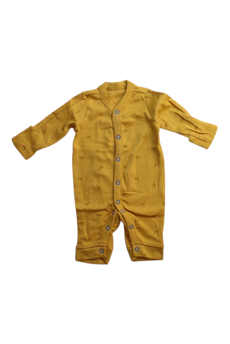 A Yellow Long Sleeve Rompers from Mothercare in size Newborn for boy. (Front View)