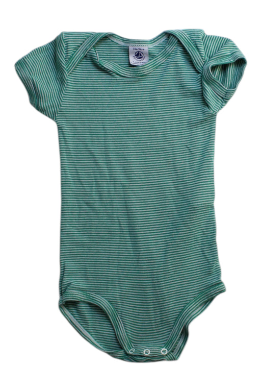 A Green Short Sleeve Bodysuits from Petit Bateau in size 18-24M for boy. (Front View)