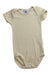 A Beige Short Sleeve Bodysuits from Petit Bateau in size 18-24M for boy. (Front View)