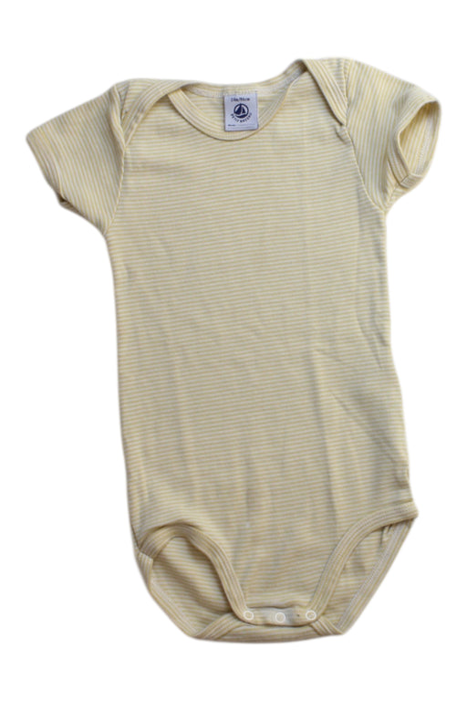 A Beige Short Sleeve Bodysuits from Petit Bateau in size 18-24M for boy. (Front View)