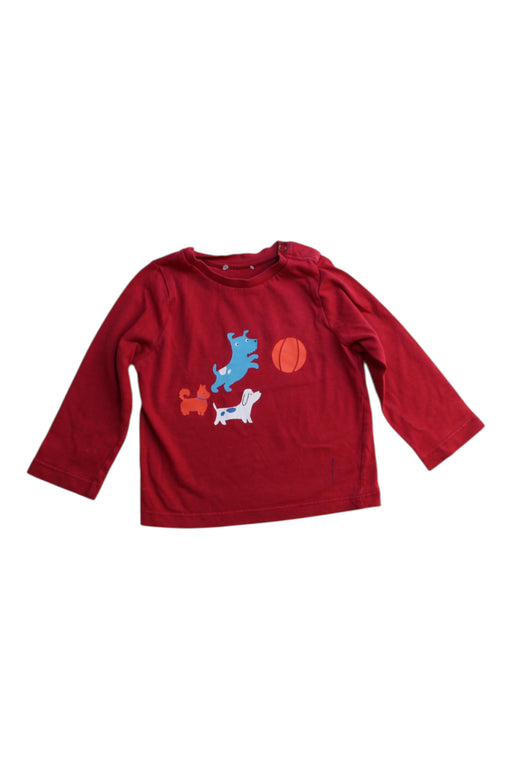 A Red Long Sleeve T Shirts from Jacadi in size 6-12M for boy. (Front View)
