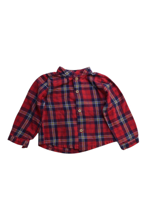 A Red Long Sleeve Shirts from Babidu in size 6-12M for boy. (Front View)