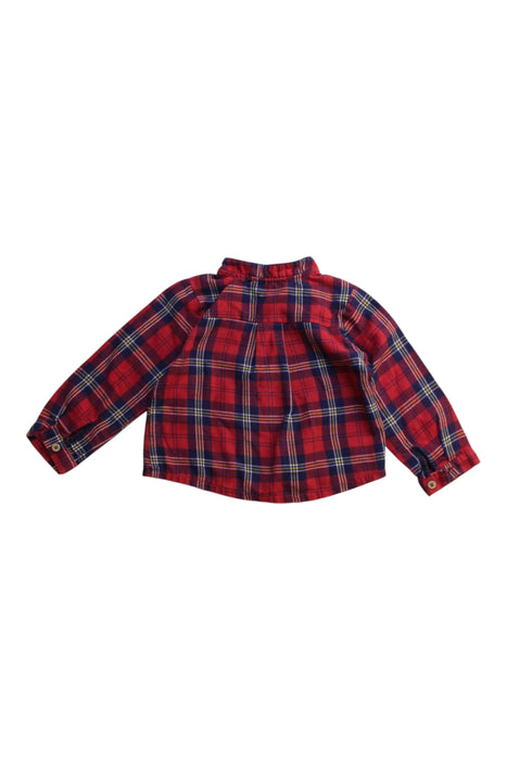 A Red Long Sleeve Shirts from Babidu in size 6-12M for boy. (Back View)