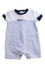 A White Short Sleeve Rompers from Boss in size 6-12M for boy. (Front View)