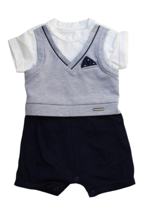 A White Short Sleeve Rompers from Nicholas & Bears in size 6-12M for boy. (Front View)