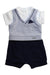 A White Short Sleeve Rompers from Nicholas & Bears in size 6-12M for boy. (Front View)