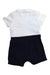 A White Short Sleeve Rompers from Nicholas & Bears in size 6-12M for boy. (Back View)