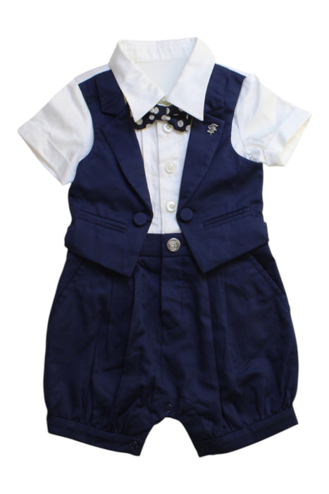 A Navy Short Sleeve Rompers from Nicholas & Bears in size 6-12M for boy. (Front View)